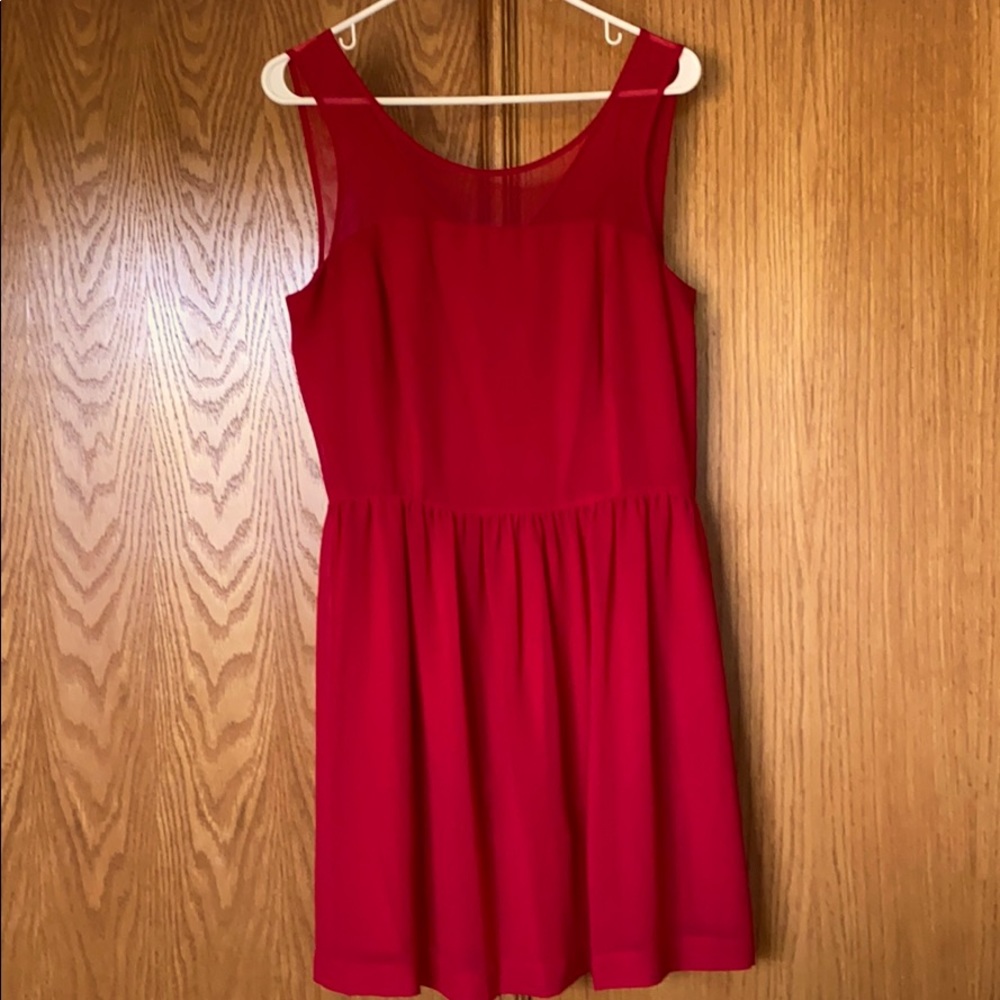 Kensie sheer sleeveless dress, Red, Size M(6)
